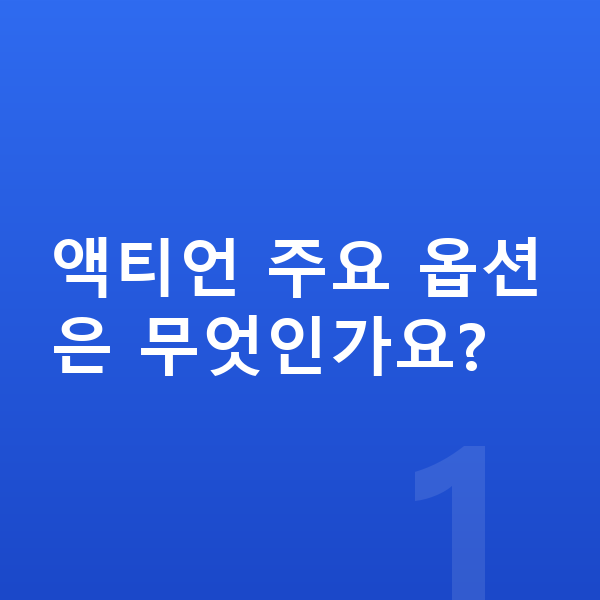 KGM 액티언 옵션 액티언 주요 옵션은 무엇인가요?