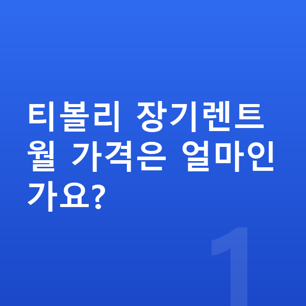 KGM 티볼리 가격 티볼리 장기렌트 월 가격은 얼마인가요?