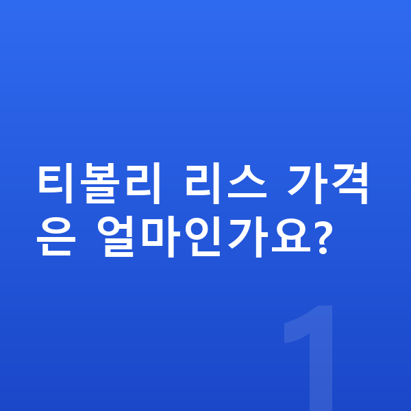 KGM 티볼리 리스 가격 티볼리 리스 가격은 얼마인가요?