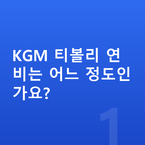 KGM 티볼리 연비 KGM 티볼리 연비는 어느 정도인가요?