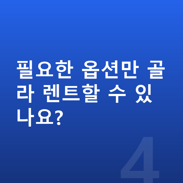 KGM 티볼리 옵션 필요한 옵션만 골라 렌트할 수 있나요?
