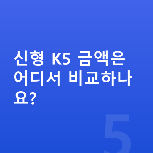 기아 K5 풀체인지 신형 K5 금액은 어디서 비교하나요?