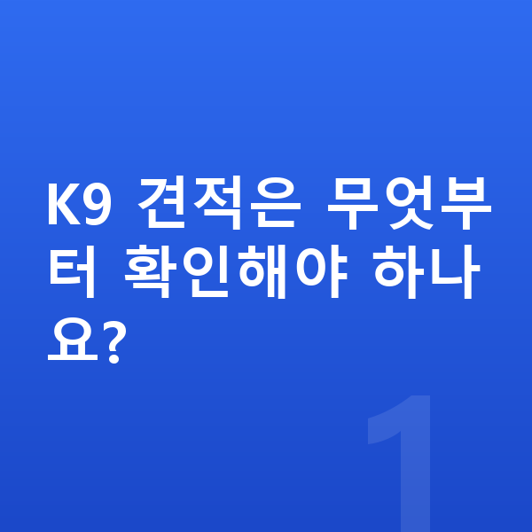 기아 K9 견적 K9 견적은 무엇부터 확인해야 하나요?