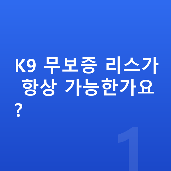 기아 K9 리스 무보증 K9 무보증 리스가 항상 가능한가요?