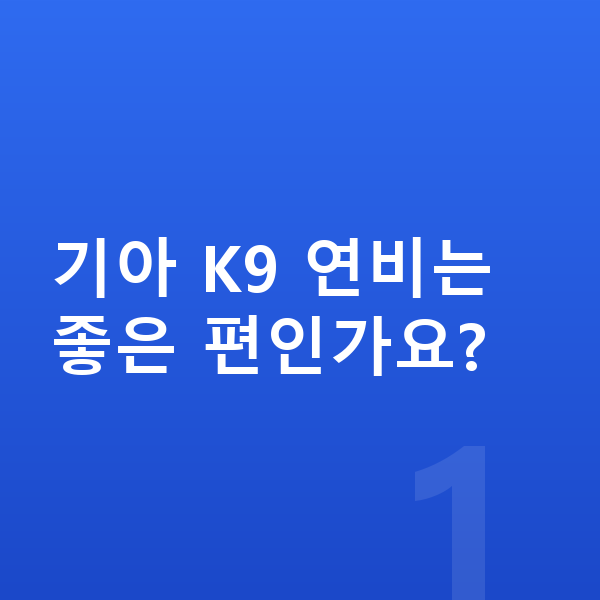 기아 K9 연비 기아 K9 연비는 좋은 편인가요?