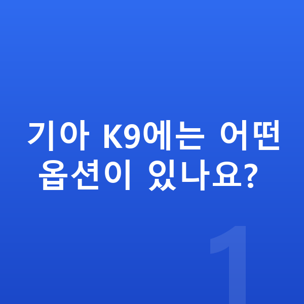 기아 K9 옵션 기아 K9에는 어떤 옵션이 있나요?