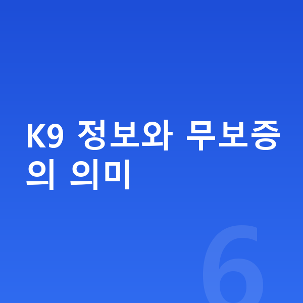 기아 K9 장기렌트 무보증 K9 정보와 무보증의 의미