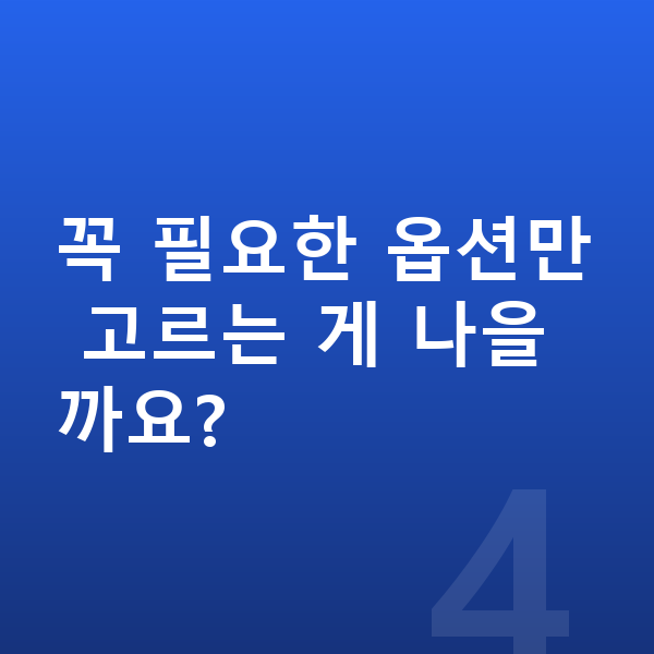 기아 니로 옵션 꼭 필요한 옵션만 고르는 게 나을까요?