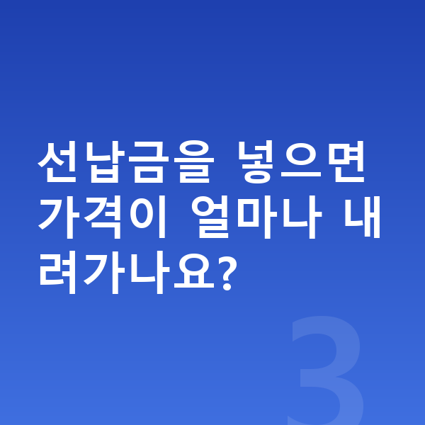 기아 니로 장기렌트 가격 선납금을 넣으면 가격이 얼마나 내려가나요?