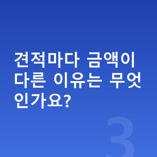 기아 니로 장기렌트 견적 견적마다 금액이 다른 이유는 무엇인가요?