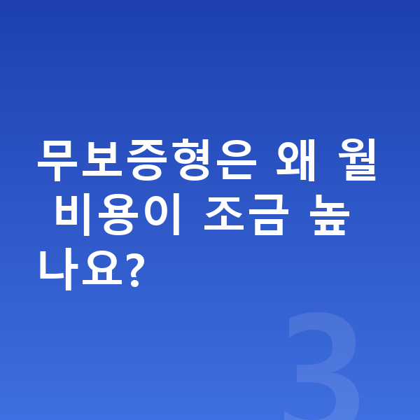 기아 니로 장기렌트 무보증 무보증형은 왜 월 비용이 조금 높나요?