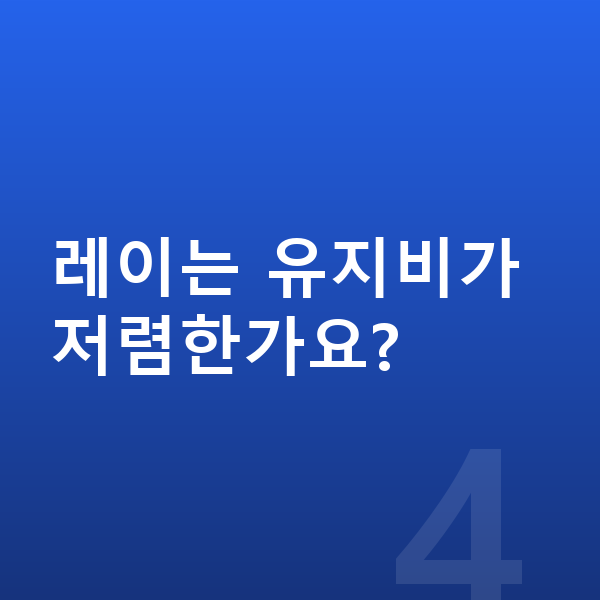 기아 레이 장기렌트 레이는 유지비가 저렴한가요?