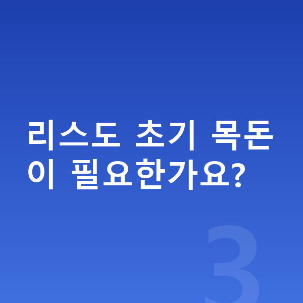 기아 모닝 리스 리스도 초기 목돈이 필요한가요?