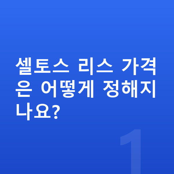 기아 셀토스 리스 가격 셀토스 리스 가격은 어떻게 정해지나요?
