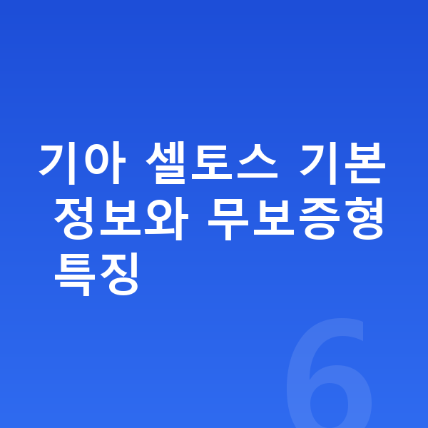 기아 셀토스 리스 무보증 기아 셀토스 기본 정보와 무보증형 특징