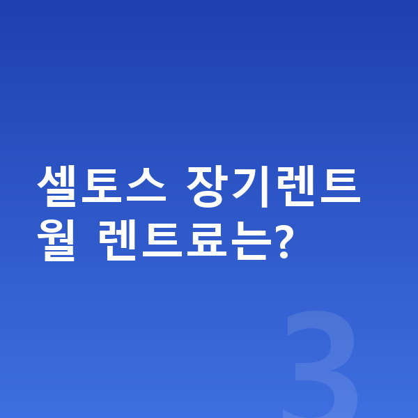 기아 셀토스 연비 셀토스 장기렌트 월 렌트료는?