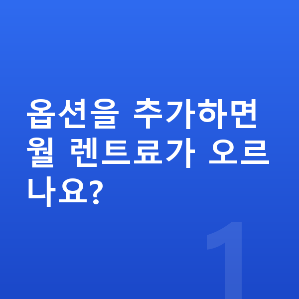 기아 스포티지 옵션 옵션을 추가하면 월 렌트료가 오르나요?