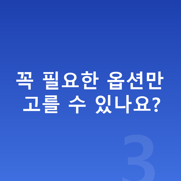 기아 스포티지 옵션 꼭 필요한 옵션만 고를 수 있나요?