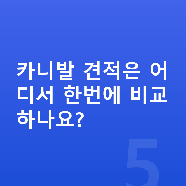 기아 카니발 견적 카니발 견적은 어디서 한번에 비교하나요?