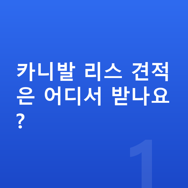기아 카니발 리스 견적 카니발 리스 견적은 어디서 받나요?