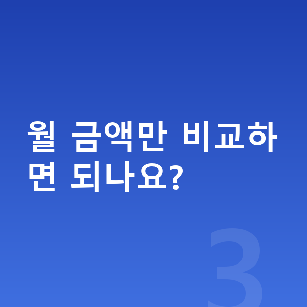 기아 카니발 리스 월납입금 월 금액만 비교하면 되나요?