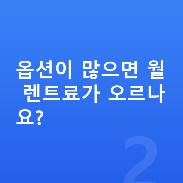 기아 카니발 옵션 옵션이 많으면 월 렌트료가 오르나요?