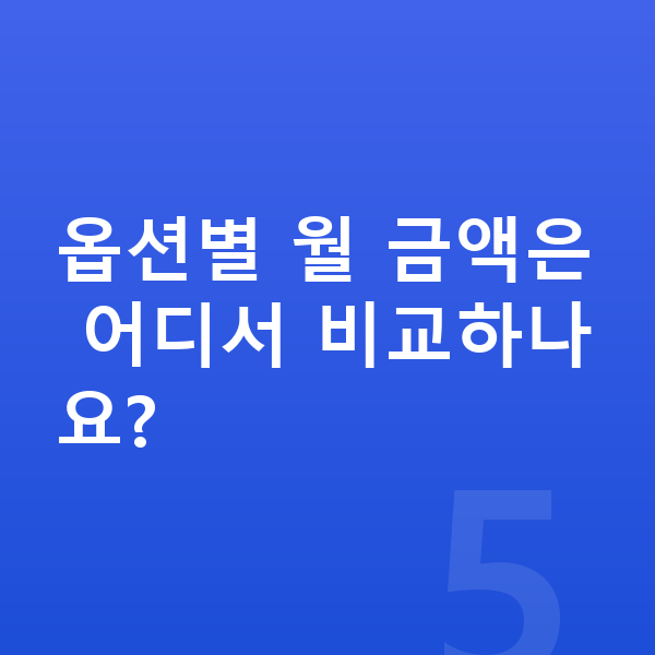 기아 카니발 옵션 옵션별 월 금액은 어디서 비교하나요?