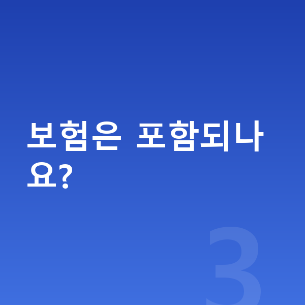 기아 카니발 장기렌트 보험은 포함되나요?