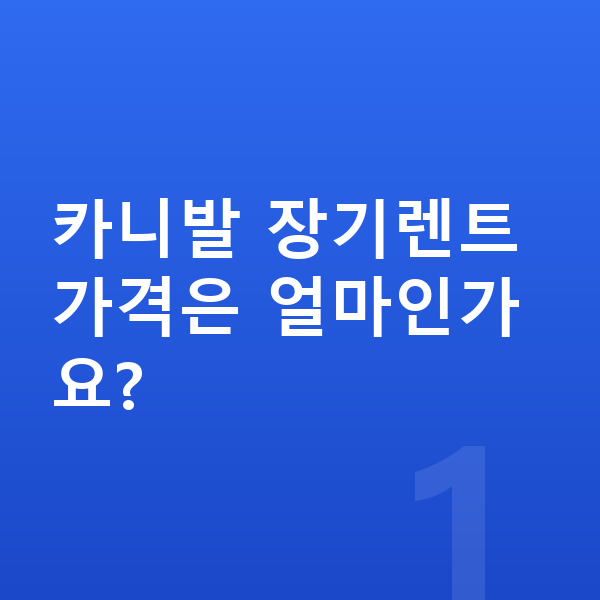 기아 카니발 장기렌트 가격 카니발 장기렌트 가격은 얼마인가요?