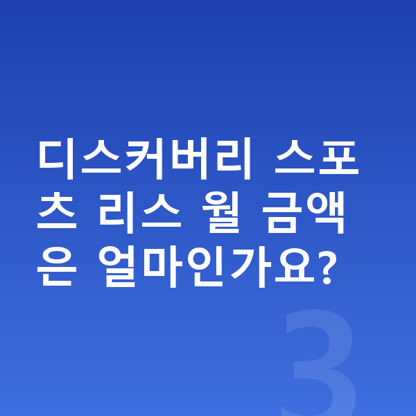 랜드로버 디스커버리 스포츠 리스 보증금 디스커버리 스포츠 리스 월 금액은 얼마인가요?