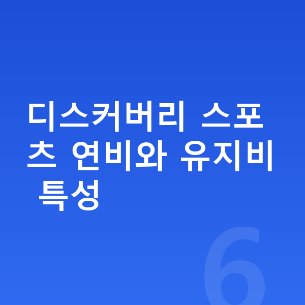 랜드로버 디스커버리 스포츠 연비 디스커버리 스포츠 연비와 유지비 특성