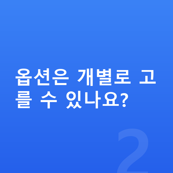 랜드로버 디스커버리 스포츠 옵션 옵션은 개별로 고를 수 있나요?