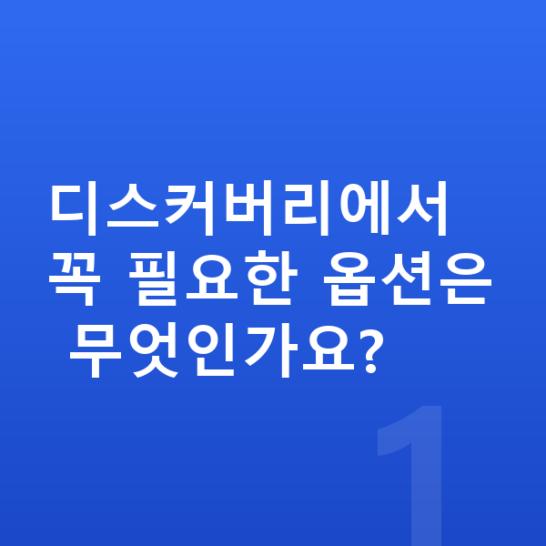 랜드로버 디스커버리 옵션 디스커버리에서 꼭 필요한 옵션은 무엇인가요?