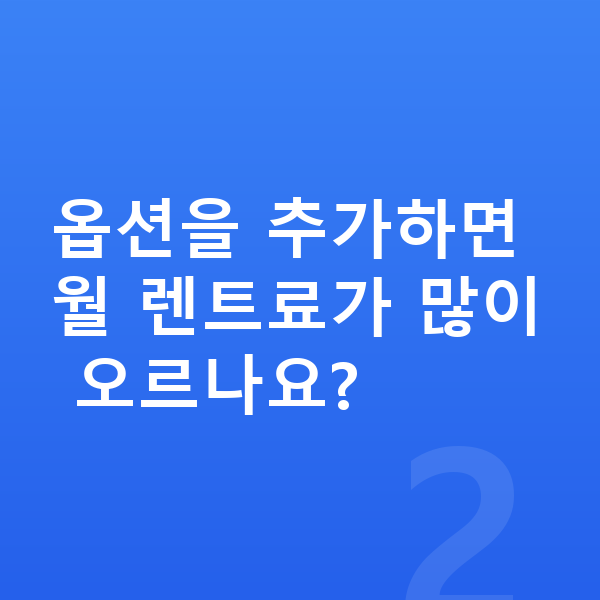 랜드로버 디스커버리 옵션 옵션을 추가하면 월 렌트료가 많이 오르나요?
