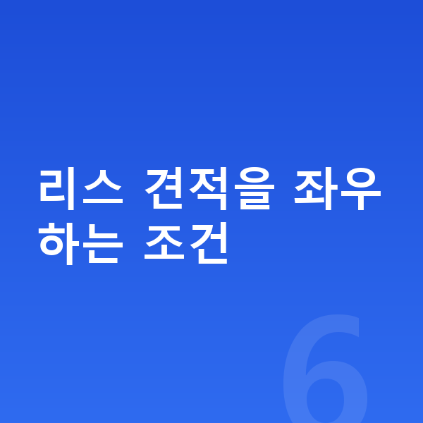 랜드로버 레인지로버 스포츠 리스 견적 리스 견적을 좌우하는 조건
