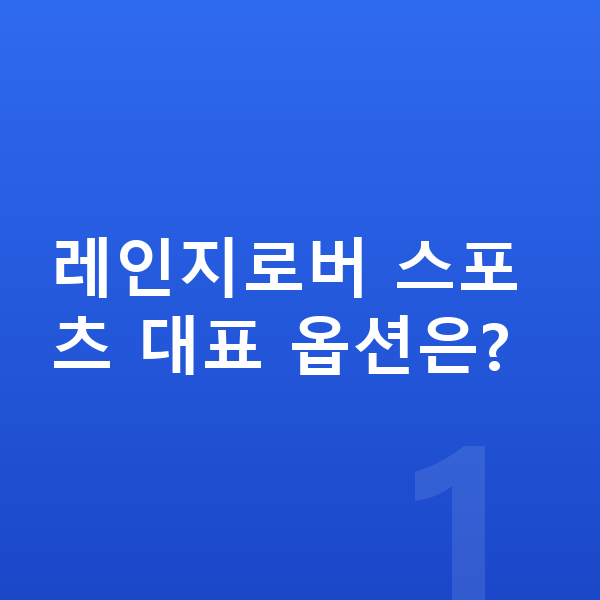 랜드로버 레인지로버 스포츠 옵션 레인지로버 스포츠 대표 옵션은?