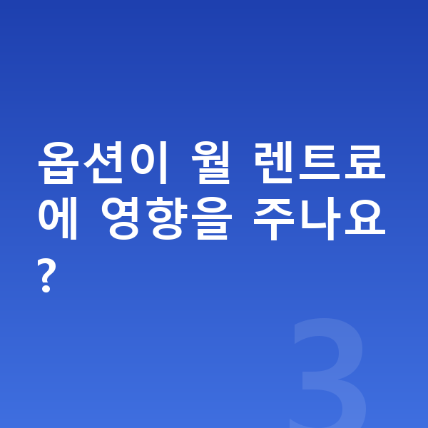 랜드로버 레인지로버 스포츠 옵션 옵션이 월 렌트료에 영향을 주나요?