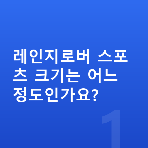 랜드로버 레인지로버 스포츠 제원 레인지로버 스포츠 크기는 어느 정도인가요?