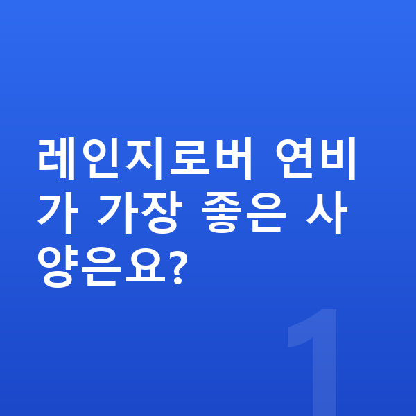 랜드로버 레인지로버 연비 레인지로버 연비가 가장 좋은 사양은요?