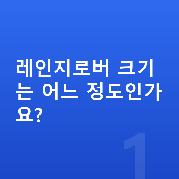 랜드로버 레인지로버 제원 레인지로버 크기는 어느 정도인가요?