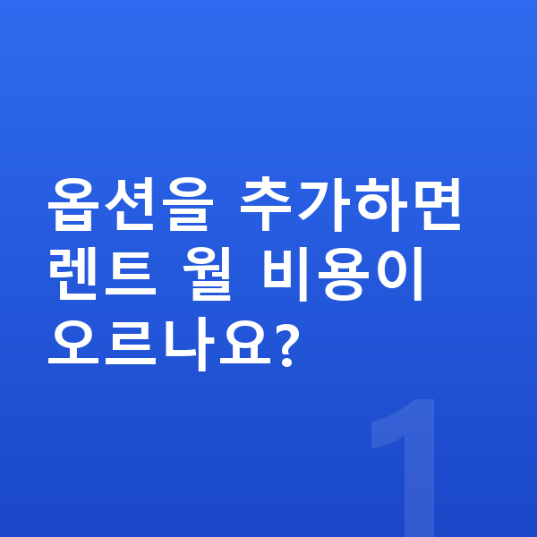 랜드로버 벨라 옵션 옵션을 추가하면 렌트 월 비용이 오르나요?