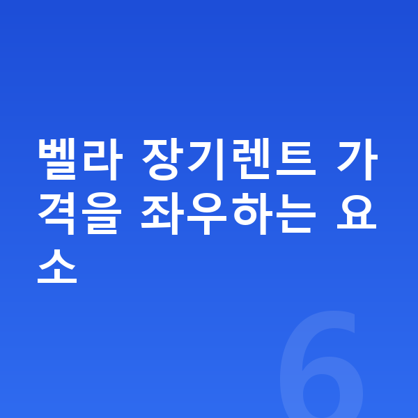랜드로버 벨라 장기렌트 가격 벨라 장기렌트 가격을 좌우하는 요소