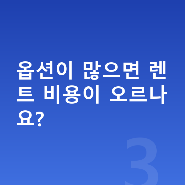 랜드로버 이보크 옵션 옵션이 많으면 렌트 비용이 오르나요?