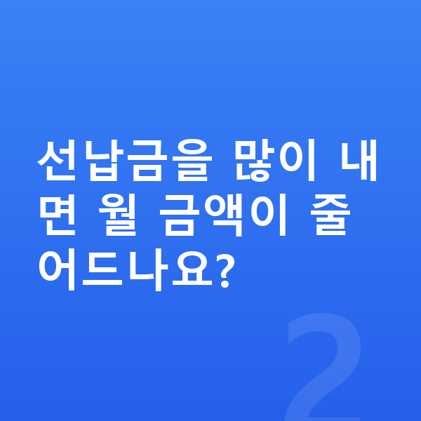 렉서스 LM 장기렌트 월납입금 선납금을 많이 내면 월 금액이 줄어드나요?