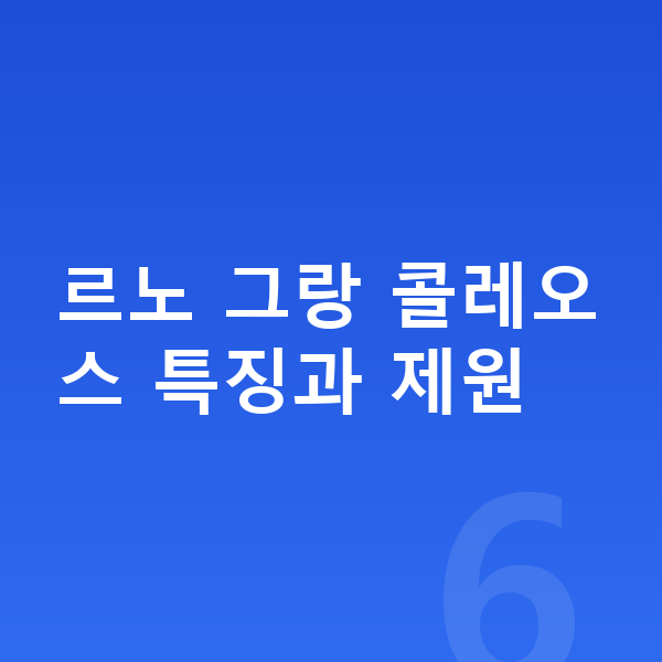 르노 그랑 콜레오스 장기렌트 르노 그랑 콜레오스 특징과 제원