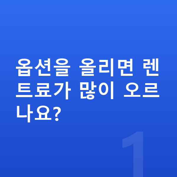 르노 아르카나 옵션 옵션을 올리면 렌트료가 많이 오르나요?