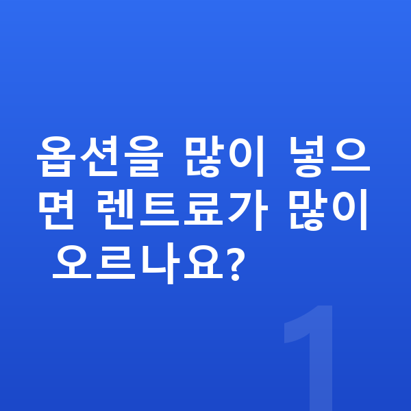 르노 필랑트 옵션 옵션을 많이 넣으면 렌트료가 많이 오르나요?