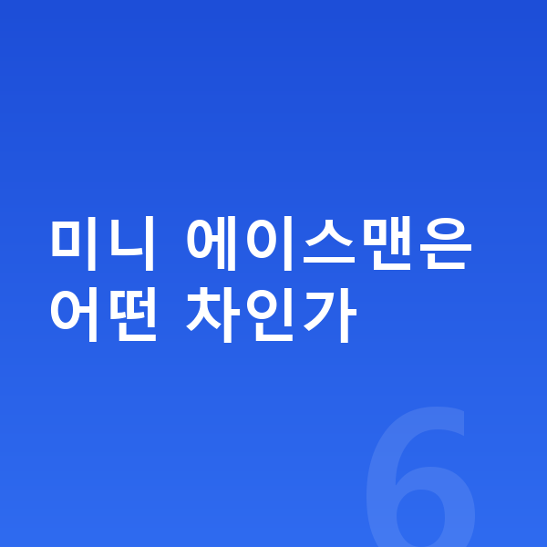 미니 에이스맨 리스 미니 에이스맨은 어떤 차인가