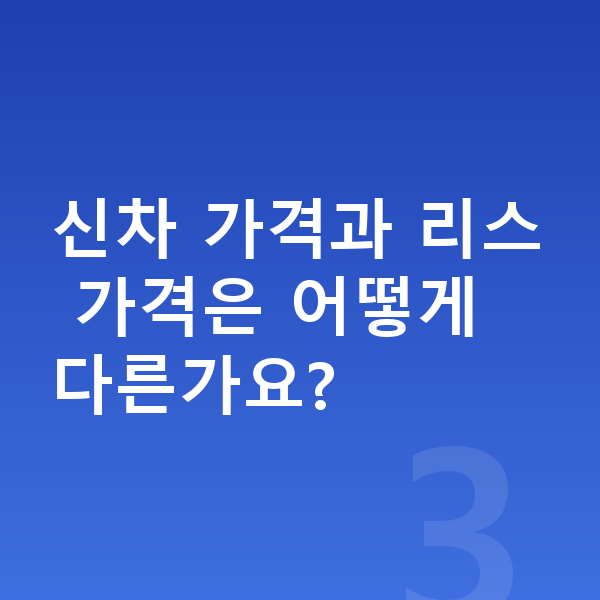 미니 에이스맨 리스 가격 신차 가격과 리스 가격은 어떻게 다른가요?