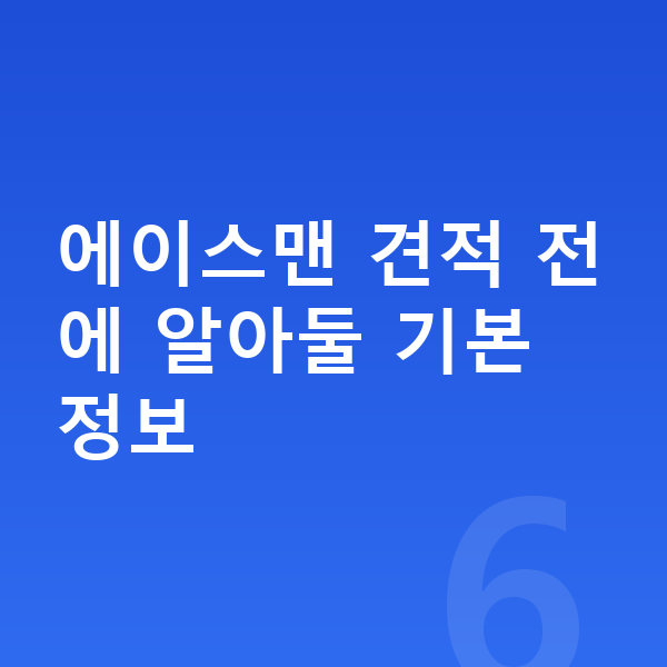 미니 에이스맨 리스 견적 에이스맨 견적 전에 알아둘 기본 정보